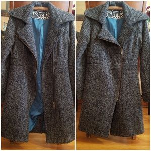 Black and gray wool coat size medium